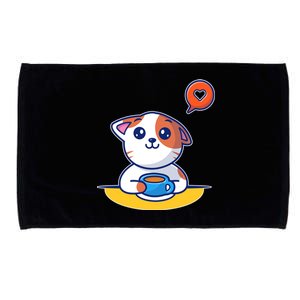 Coffee Cat Hollow Heart Microfiber Hand Towel