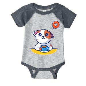 Coffee Cat Hollow Heart Infant Baby Jersey Bodysuit