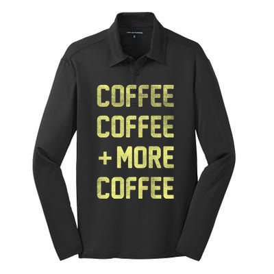 Coffee Coffee and More Coffee Silk Touch Performance Long Sleeve Polo