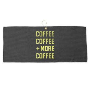 Coffee Coffee and More Coffee Large Microfiber Waffle Golf Towel