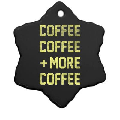 Coffee Coffee and More Coffee Ceramic Star Ornament