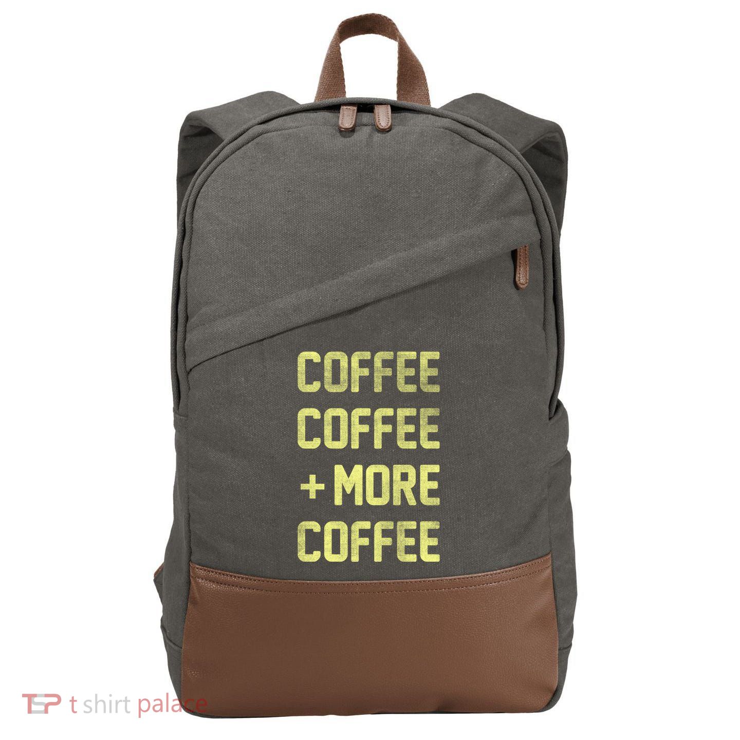 Coffee Coffee and More Coffee Cotton Canvas Backpack