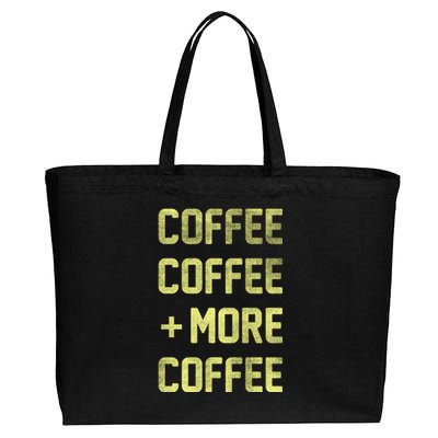 Coffee Coffee and More Coffee Cotton Canvas Jumbo Tote