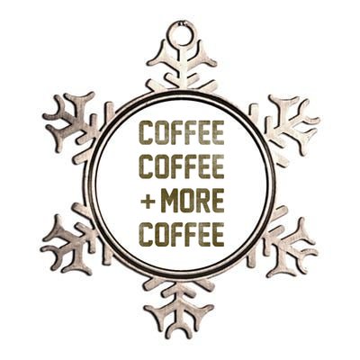 Coffee Coffee and More Coffee Metallic Star Ornament