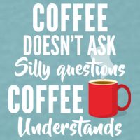 Coffee Doesn't Ask Silly Questions Coffee Understands Sueded Cloud Jersey T-Shirt