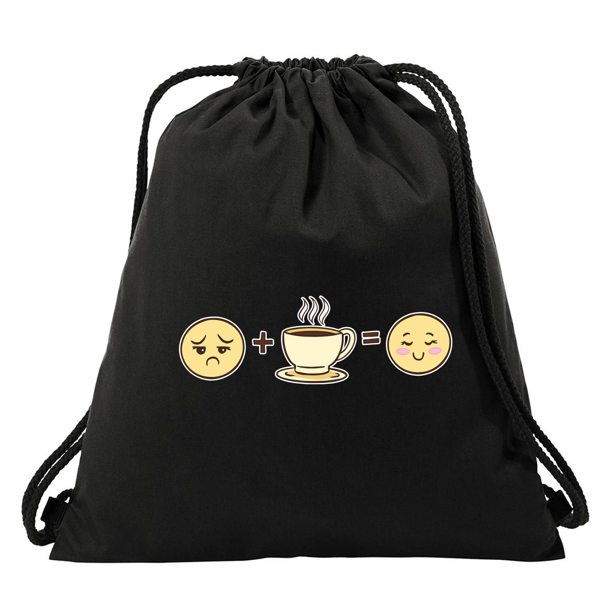 Coffee Emoji Drawstring Bag