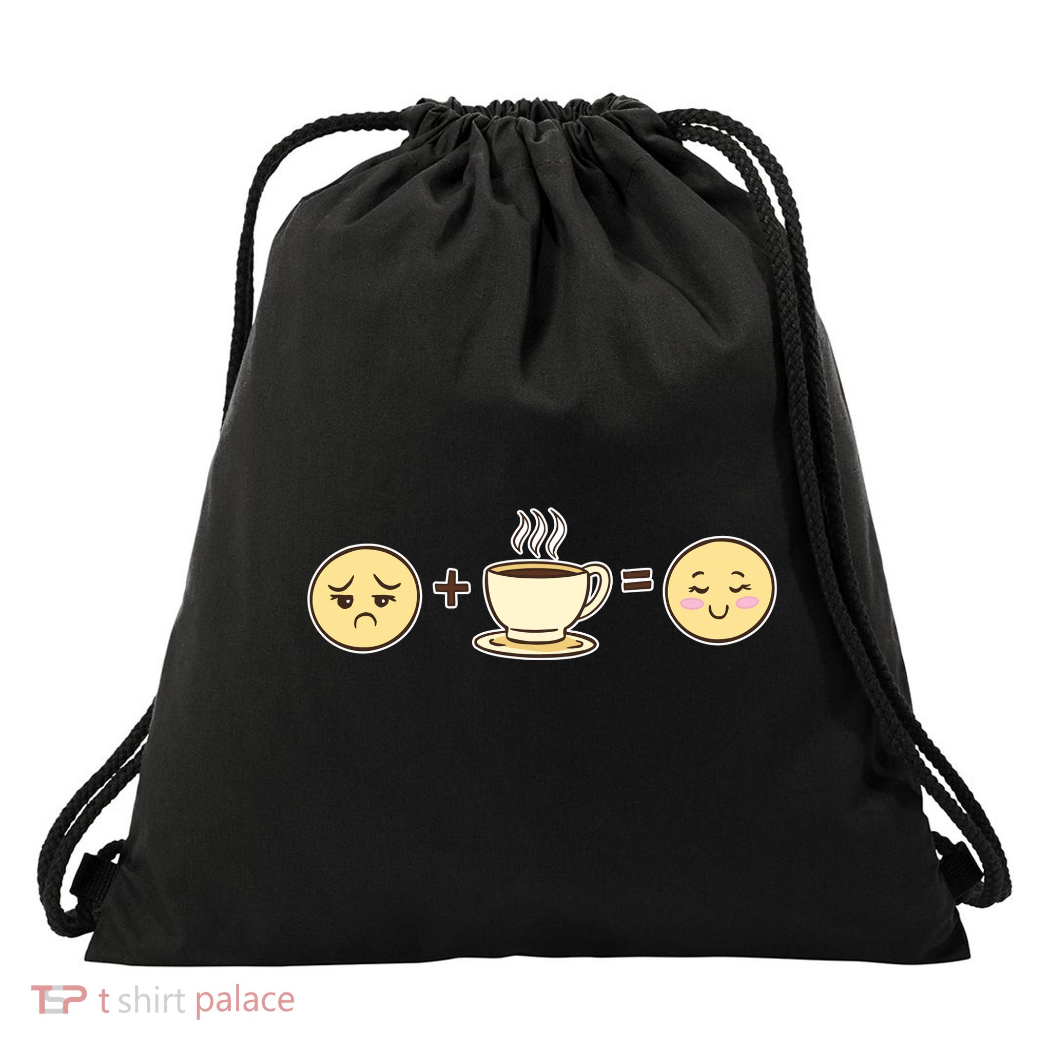 Coffee Emoji Drawstring Bag
