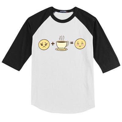 Coffee Emoji Kids Colorblock Raglan Jersey