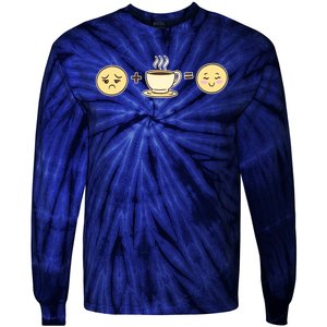 Coffee Emoji Tie-Dye Long Sleeve Shirt