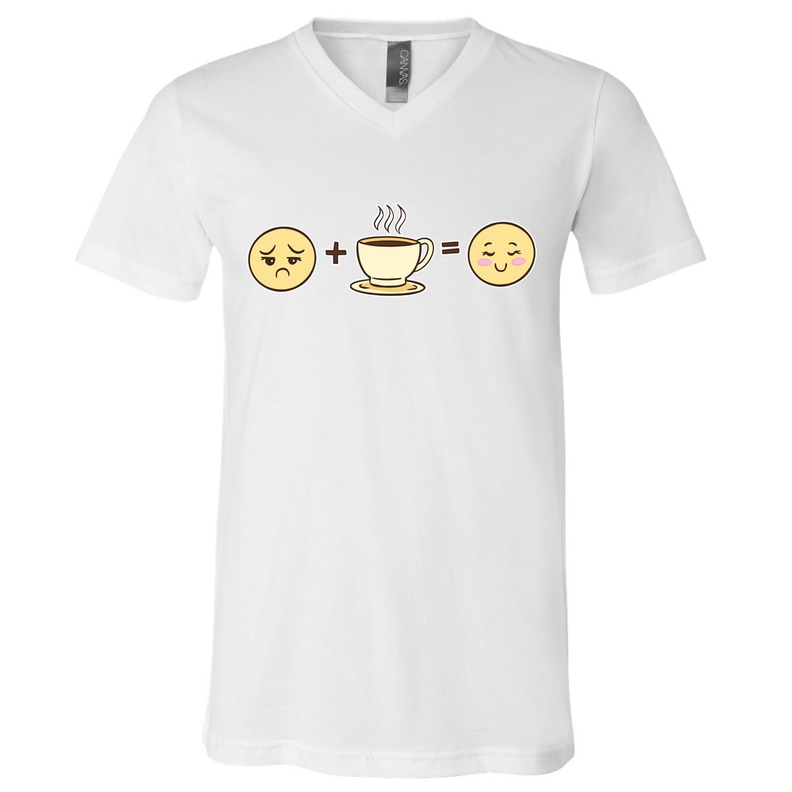 Coffee Emoji V-Neck T-Shirt