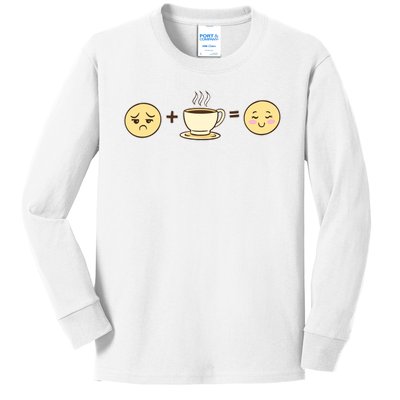 Coffee Emoji Kids Long Sleeve Shirt