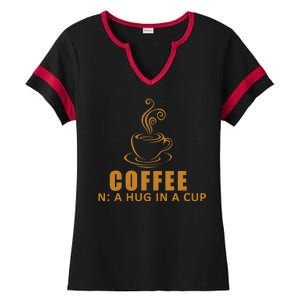 Coffee Hug In A Cup Funny Ladies Halftime Notch Neck Tee