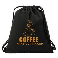 Coffee Hug In A Cup Funny Drawstring Bag