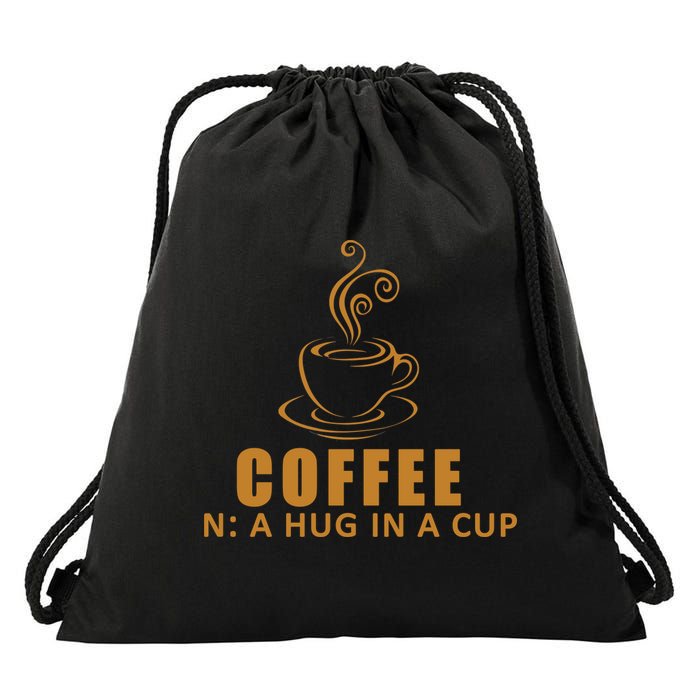 Coffee Hug In A Cup Funny Drawstring Bag