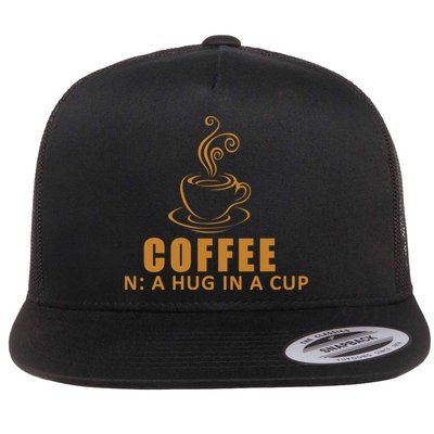 Coffee Hug In A Cup Funny Flatbill Hat