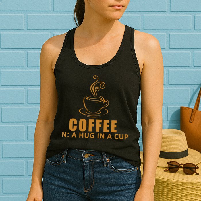 Coffee Hug In A Cup Funny Womens Tank Top