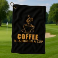 Coffee Hug In A Cup Funny Golf Towel