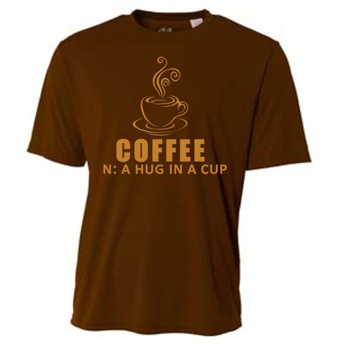 Coffee Hug In A Cup Funny Cooling Performance Crew T-Shirt