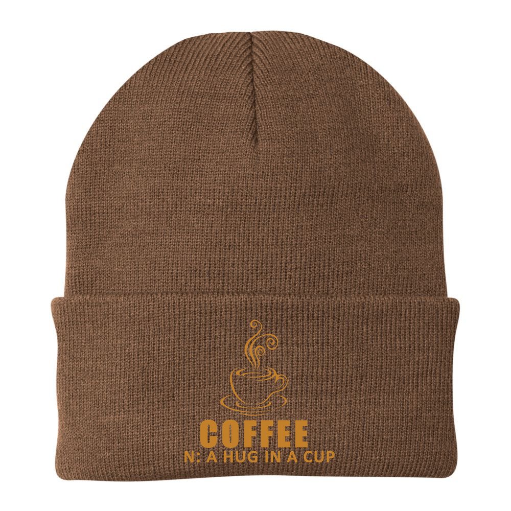 Coffee Hug In A Cup Funny Beanie