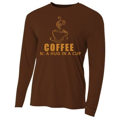 Coffee Hug In A Cup Funny Cooling Performance Long Sleeve Crew