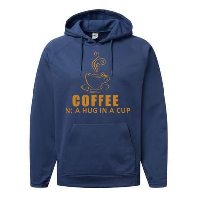 Coffee Hug In A Cup Funny Performance Fleece Hoodie