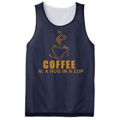 Coffee Hug In A Cup Funny Mesh Reversible Basketball Jersey Tank