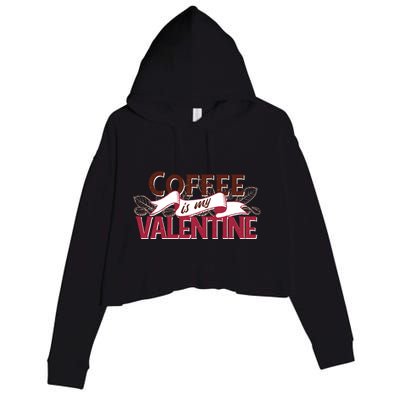 Coffee Is My Valentine Crop Fleece Hoodie