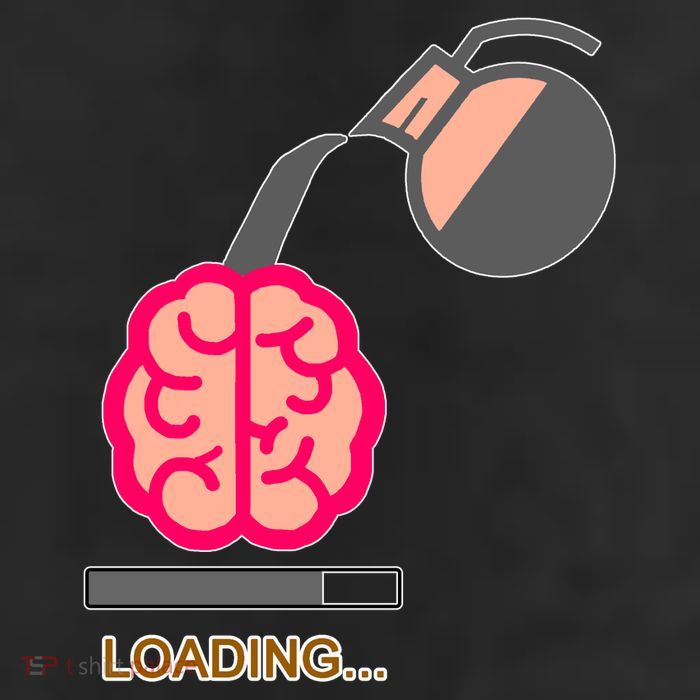 Coffee Loading Brain Garment-Dyed Heavyweight T-Shirt