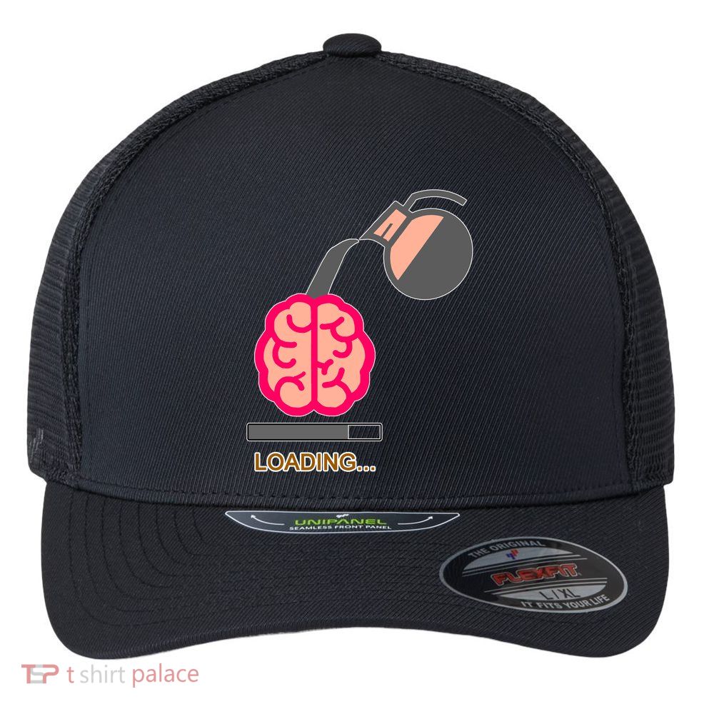 Coffee Loading Brain Flexfit Unipanel Trucker Cap