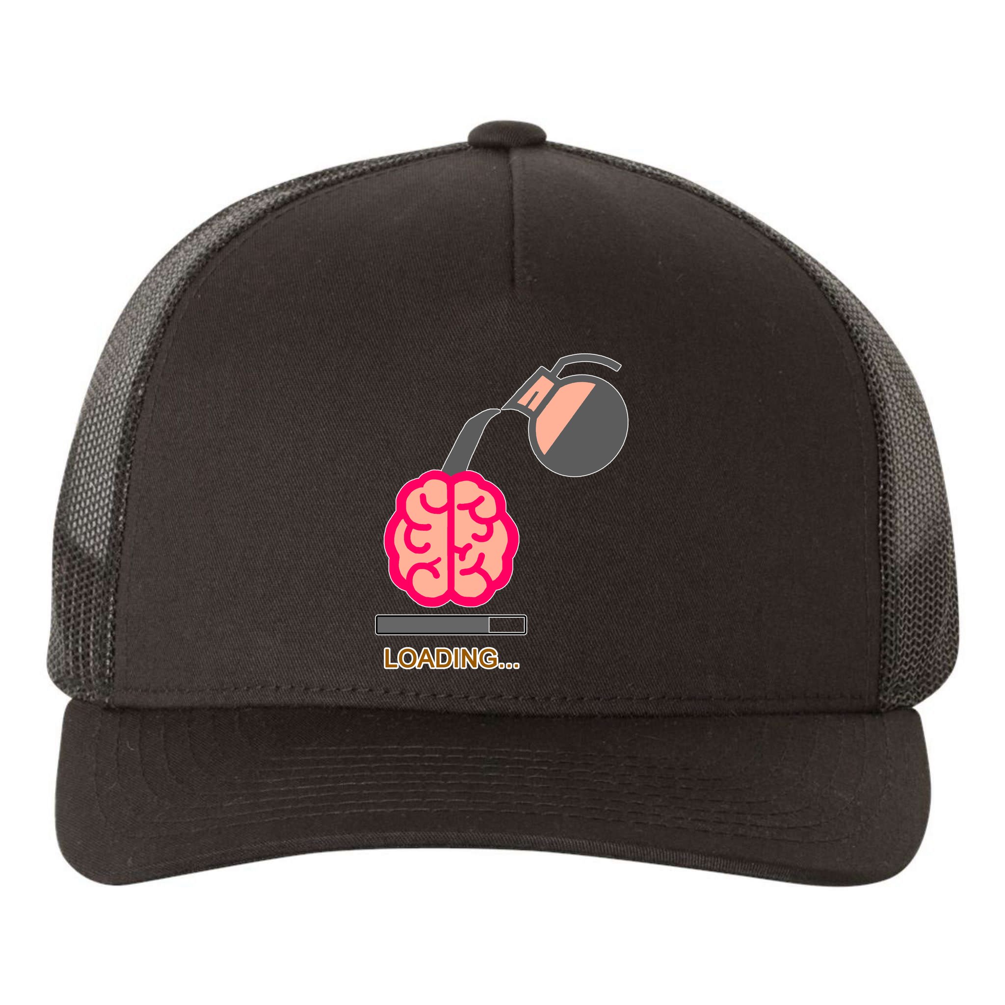 Coffee Loading Brain Yupoong Adult 5-Panel Trucker Hat