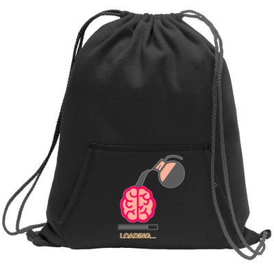 Coffee Loading Brain Sweatshirt Cinch Pack Bag