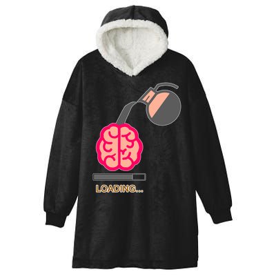 Coffee Loading Brain Hooded Wearable Blanket