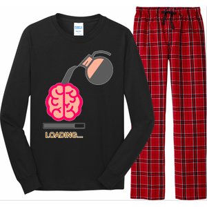 Coffee Loading Brain Long Sleeve Pajama Set