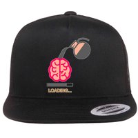 Coffee Loading Brain Flat Bill Trucker Hat