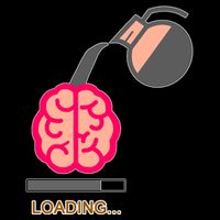 Coffee Loading Brain Flat Bill Trucker Hat