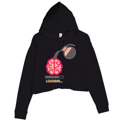Coffee Loading Brain Crop Fleece Hoodie