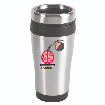 Coffee Loading Brain 16oz Travel Tumbler
