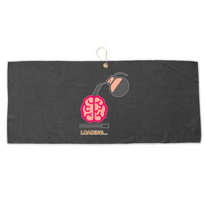 Coffee Loading Brain Large Microfiber Waffle Golf Towel