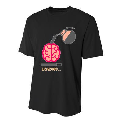 Coffee Loading Brain Youth Performance Sprint T-Shirt