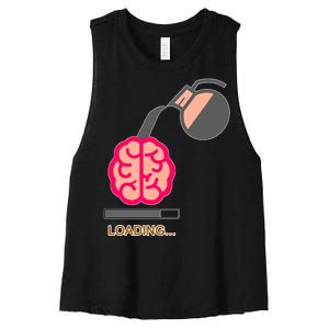 Coffee Loading Brain Women's Racerback Cropped Tank