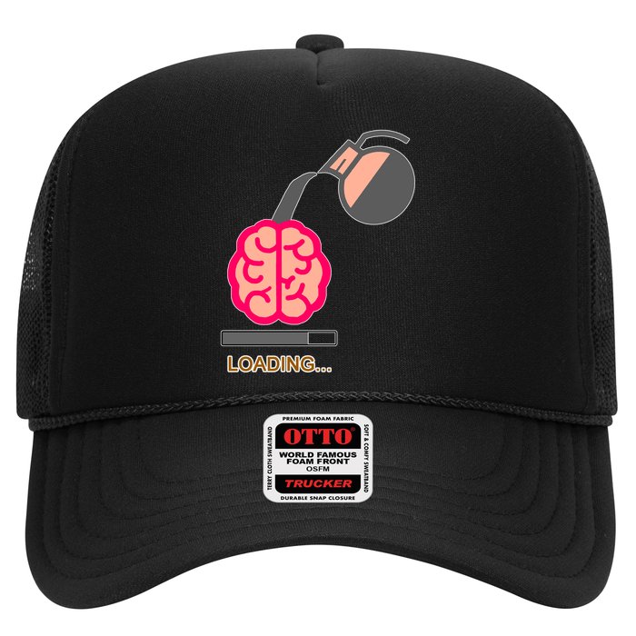 Coffee Loading Brain Trucker Hat