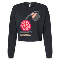 Coffee Loading Brain Cropped Pullover Crew