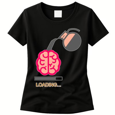 Coffee Loading Brain Womens T-Shirt