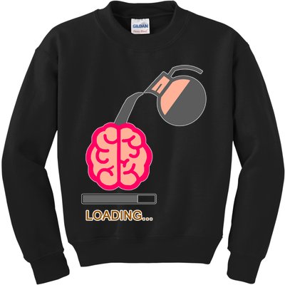 Coffee Loading Brain Kids Sweatshirt