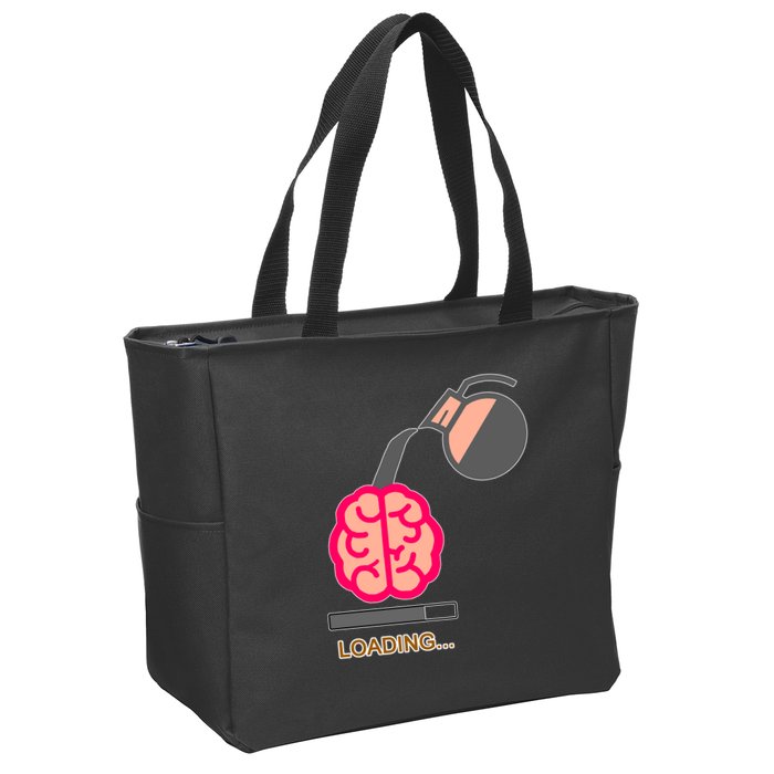Coffee Loading Brain Zip Tote Bag