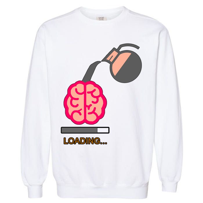 Coffee Loading Brain Garment-Dyed Sweatshirt