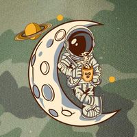 Coffee Loving Space Astronaut Moon Crest Legacy Tie Dye Trucker Hat