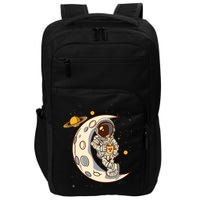 Coffee Loving Space Astronaut Moon Crest Impact Tech Backpack