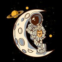 Coffee Loving Space Astronaut Moon Crest Impact Tech Backpack