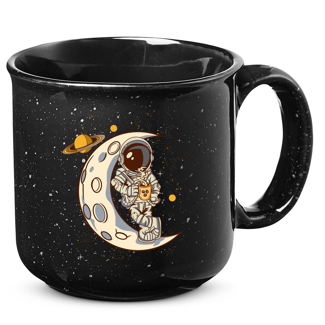 Coffee Loving Space Astronaut Moon Crest 15oz Campfire Ceramic Mug